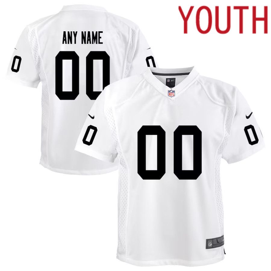 Youth Las Vegas Raiders Nike White Team Custom Game NFL Jersey